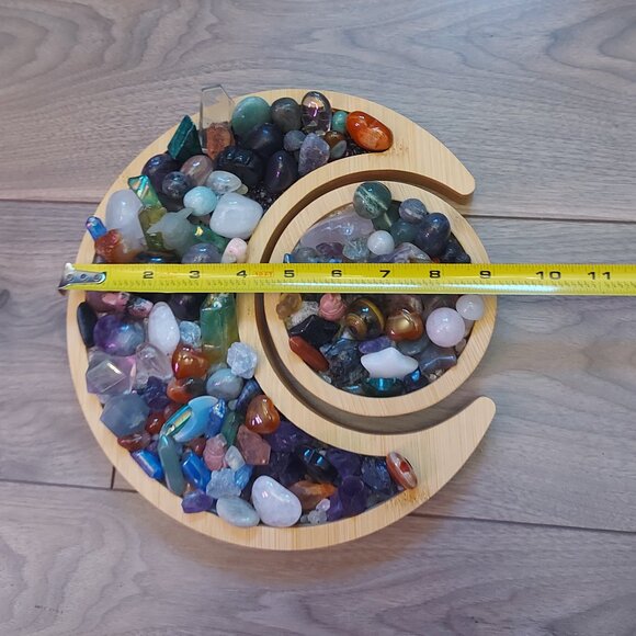 Wood Moon/Sun Crystal Holder w/Chips - Picture 6 of 10